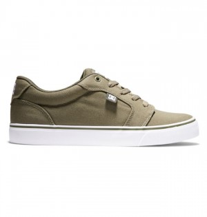 DC Shoes Anvil Canvas Essentials Férfi Olivazöld Fehér | 01EBWORMA