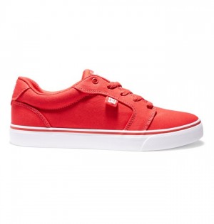 DC Shoes Anvil Canvas Essentials Férfi Piros Fehér | 29HKASCZJ