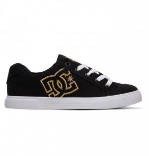 DC Shoes Chelsea Canvas Sportcipő Női Fekete Arany | 72GVYLARD