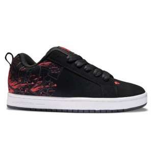 DC Shoes Court Graffik Essentials Férfi Fekete Piros Fekete | 29TPICYXM