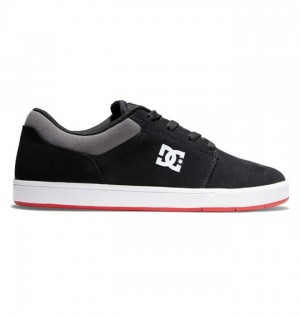 DC Shoes Crisis 2 Suede Deszkás Cipő Férfi Fekete Szürke Piros | 05DWKMGCN