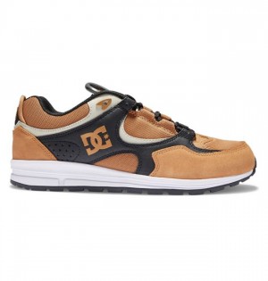 DC Shoes Kalis Lite Skate Deszkás Cipő Férfi Barna Fekete Fehér | 71RIHSVNB