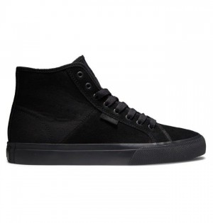 DC Shoes Manual High Top Suede Sportcipő Férfi Fekete Fekete Fekete | 97YFCBVTJ