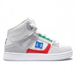 DC Shoes Pure High-Top Pure Gyerek Szürke Szürke Zöld | 61KNEFPIB