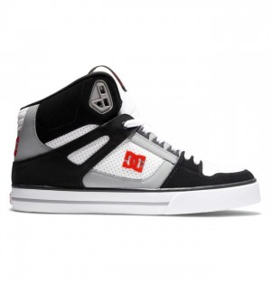 DC Shoes Pure High-Top Sportcipő Férfi Fekete Fehér Piros | 34VCBNIWM