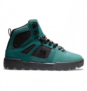 DC Shoes Pure High-Top Water-Resistant Winter Boots Téli Bakancs Férfi Mélyzöld | 25UNRLKMD