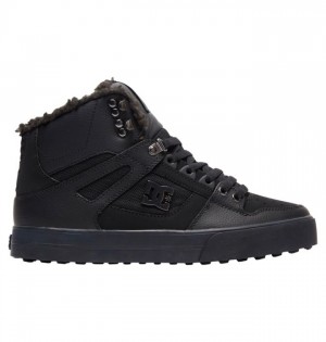 DC Shoes Pure High-Top Winter Téli Bakancs Férfi Fekete Fekete Fekete | 27FLQNAYV