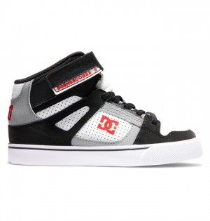 DC Shoes Pure High Elastic Lace High-Top Pure Gyerek Fehér Fekete Piros | 96JEROIZM