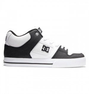 DC Shoes Pure MID Mid-Top Sportcipő Férfi Fehér Fekete Fehér | 37JDLABYT