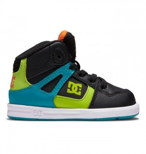 DC Shoes Toddler's Pure Hi High Pure Gyerek Fekete Zöld Narancssárga | 80LPDNMBR