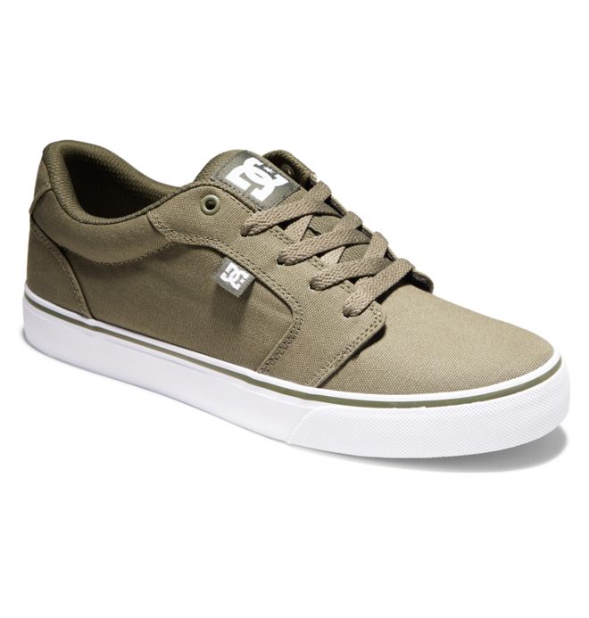 DC Shoes Anvil Canvas Essentials Férfi Olivazöld Fehér | 01EBWORMA