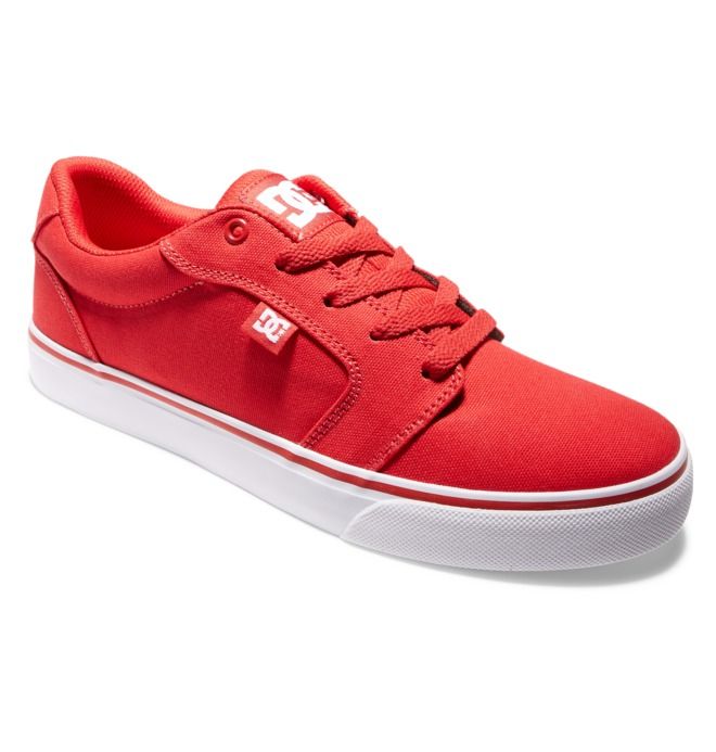 DC Shoes Anvil Canvas Essentials Férfi Piros Fehér | 29HKASCZJ