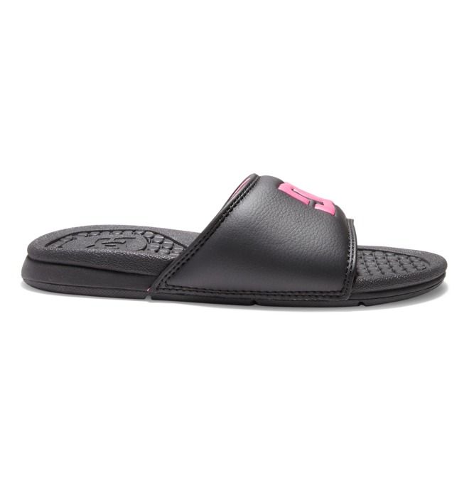 DC Shoes Bolsa Sandals Papucs Női Fekete Fekete Rózsaszín | 02FUGLWJH