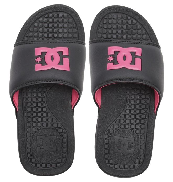 DC Shoes Bolsa Sandals Papucs Női Fekete Fekete Rózsaszín | 02FUGLWJH