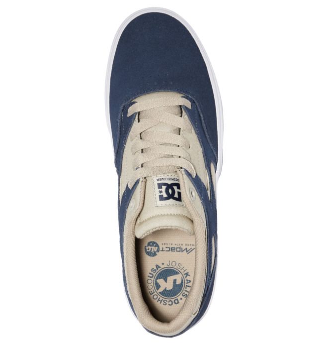 DC Shoes Kalis Vulc Deszkás Cipő Férfi Sötétkék Khaki | 47KDLWQFV