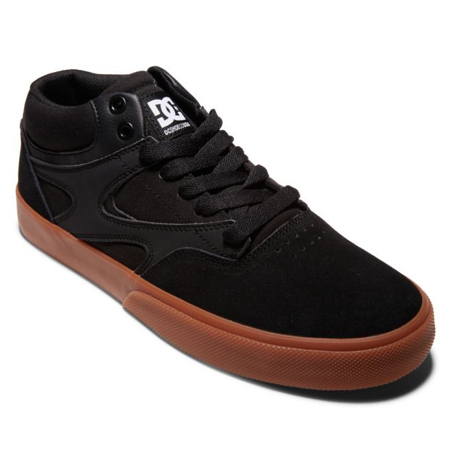 DC Shoes Kalis Vulc MID Mid-Top Deszkás Cipő Férfi Fekete Fekete | 53IWCKQEL