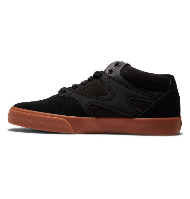 DC Shoes Kalis Vulc MID Mid-Top Deszkás Cipő Férfi Fekete Fekete | 53IWCKQEL