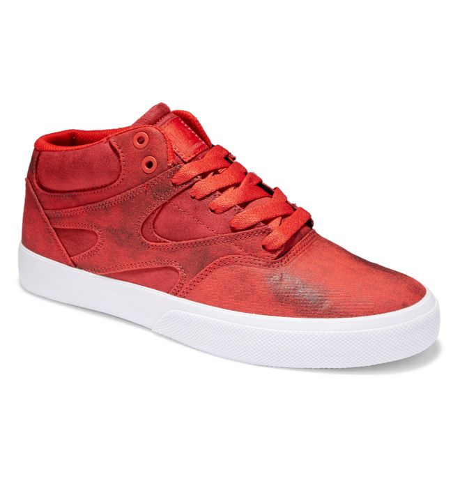 DC Shoes Kalis Vulc MID Mid-Top Deszkás Cipő Férfi Piros | 15XIYGWTB