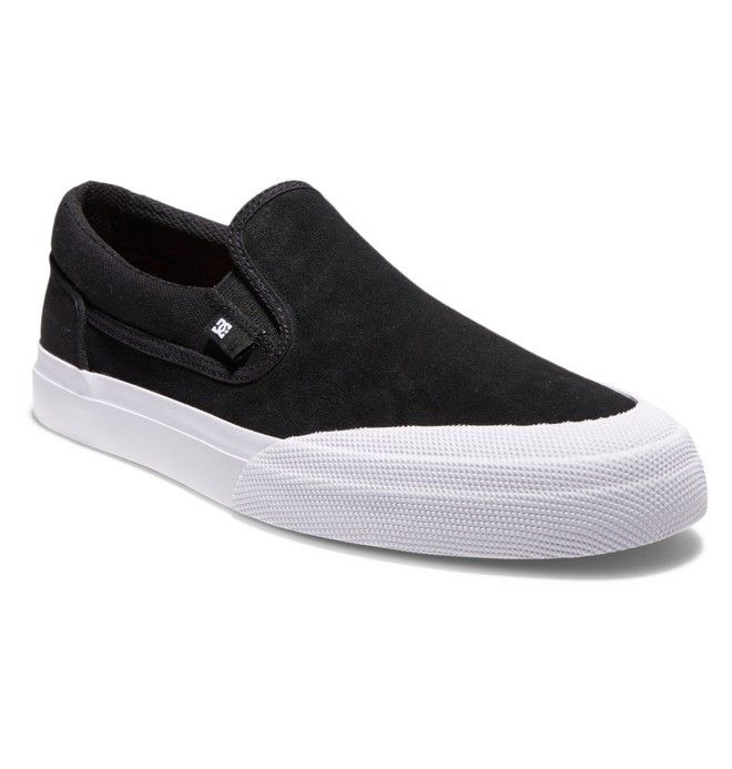 DC Shoes Manual RT Slip-On Skate Deszkás Cipő Férfi Fekete Fekete Fehér | 12NUIRLOZ