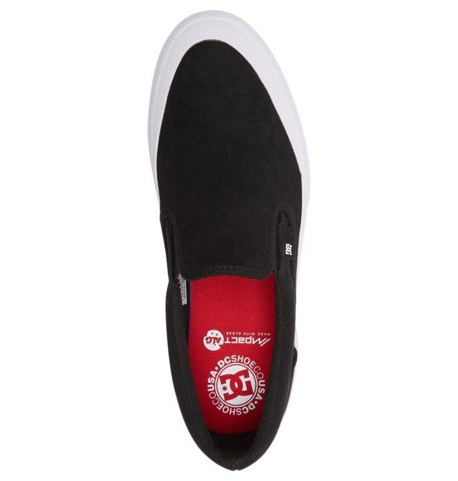 DC Shoes Manual RT Slip-On Skate Deszkás Cipő Férfi Fekete Fekete Fehér | 12NUIRLOZ