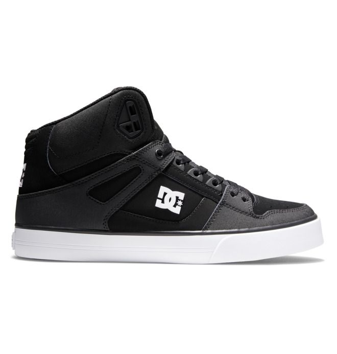 DC Shoes Pure High-Top Essentials Férfi Fekete Fekete Fehér | 13TQEGMNV