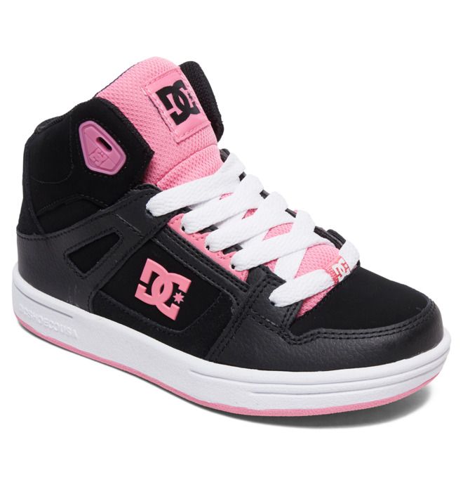 DC Shoes Pure High-Top Pure Gyerek Fekete Rózsaszín | 23JDUBZLE