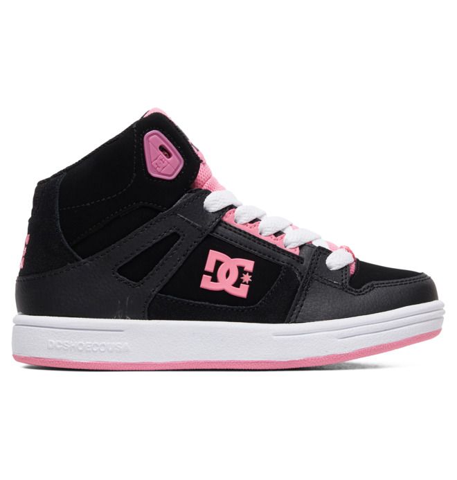 DC Shoes Pure High-Top Pure Gyerek Fekete Rózsaszín | 23JDUBZLE