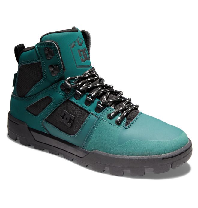 DC Shoes Pure High-Top Water-Resistant Winter Boots Téli Bakancs Férfi Mélyzöld | 25UNRLKMD