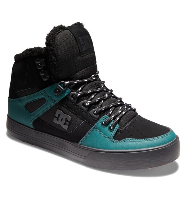 DC Shoes Pure High-Top Winter Téli Bakancs Férfi Fekete Fekete Zöld | 68FUGXCVI