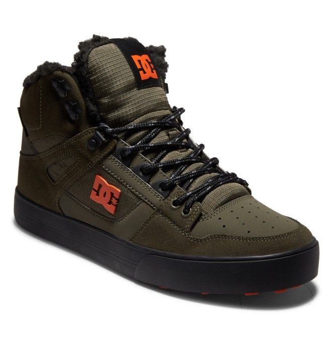 DC Shoes Pure High-Top Winter Téli Bakancs Férfi Olivazöld Narancssárga | 18AKCYVUT