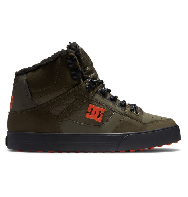 DC Shoes Pure High-Top Winter Téli Bakancs Férfi Olivazöld Narancssárga | 18AKCYVUT