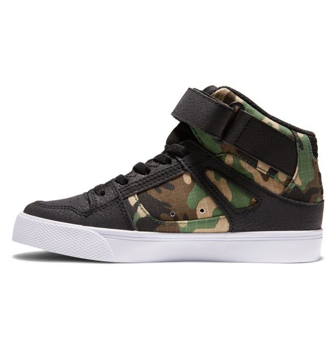 DC Shoes Pure High Elastic Lace High-Top Pure Gyerek Fekete Camo | 92EBWILHX