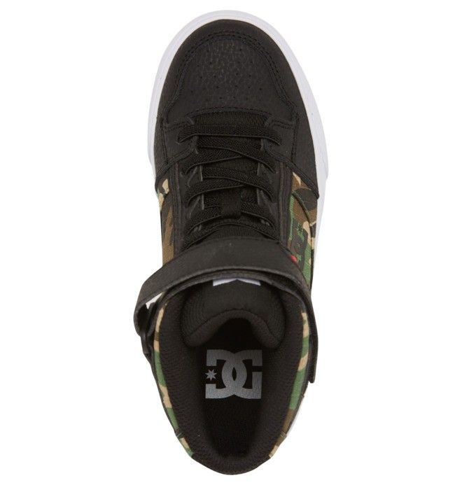 DC Shoes Pure High Elastic Lace High-Top Pure Gyerek Fekete Camo | 92EBWILHX