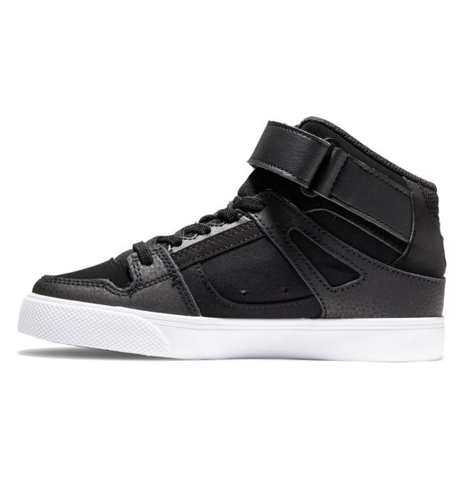 DC Shoes Pure High Elastic Lace High-Top Pure Gyerek Fekete | 07VNFJORU