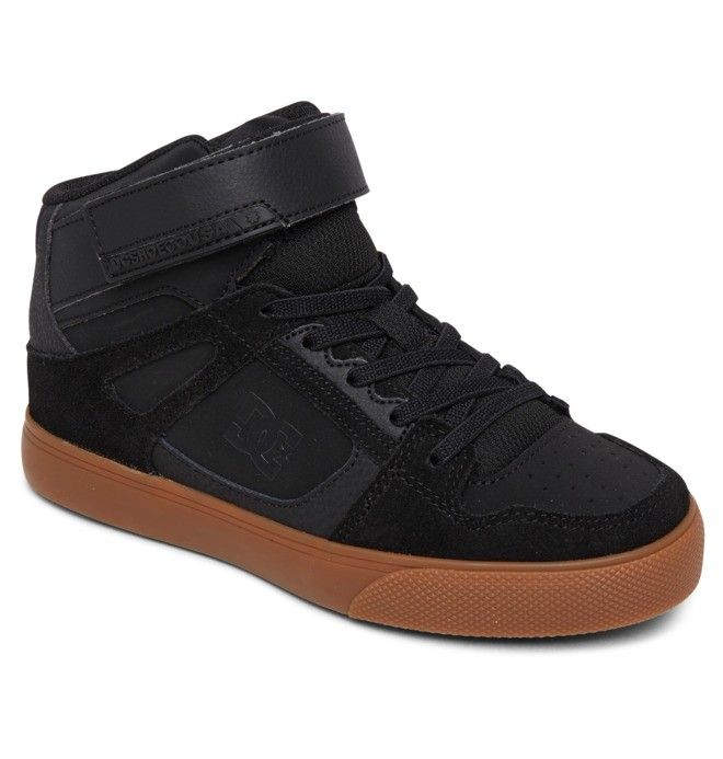 DC Shoes Pure High Elastic Lace High-Top Pure Gyerek Fekete | 83TLDURAE