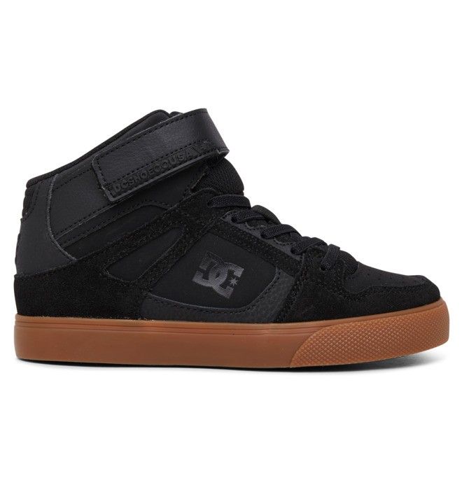 DC Shoes Pure High Elastic Lace High-Top Pure Gyerek Fekete | 83TLDURAE