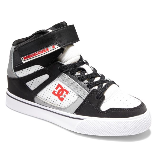 DC Shoes Pure High Elastic Lace High-Top Pure Gyerek Fehér Fekete Piros | 96JEROIZM