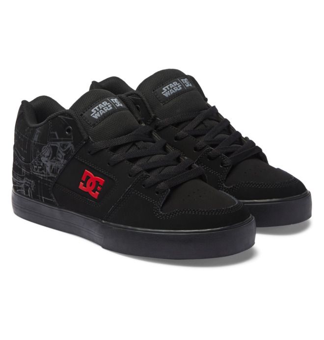 DC Shoes Star Wars Pure MID Mid-Top Essentials Férfi Fekete Piros | 87RALOPYU