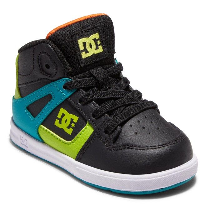 DC Shoes Toddler's Pure Hi High Pure Gyerek Fekete Zöld Narancssárga | 80LPDNMBR